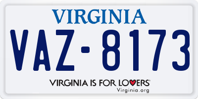 VA license plate VAZ8173