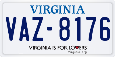 VA license plate VAZ8176