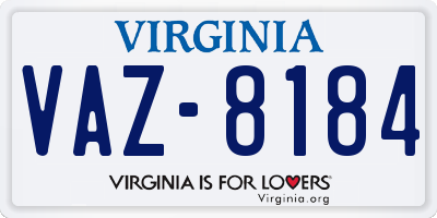 VA license plate VAZ8184