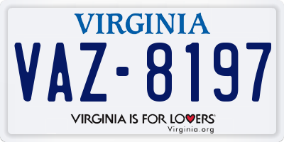 VA license plate VAZ8197