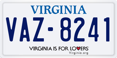 VA license plate VAZ8241
