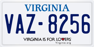 VA license plate VAZ8256