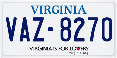VA license plate VAZ8270