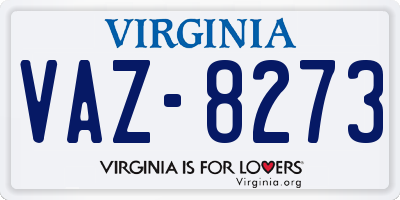 VA license plate VAZ8273
