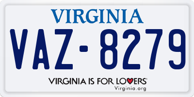 VA license plate VAZ8279