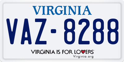 VA license plate VAZ8288