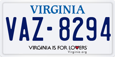 VA license plate VAZ8294