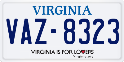 VA license plate VAZ8323