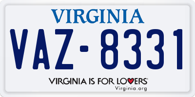 VA license plate VAZ8331