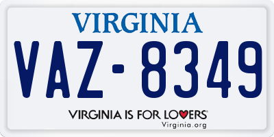 VA license plate VAZ8349