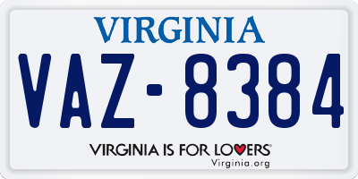 VA license plate VAZ8384