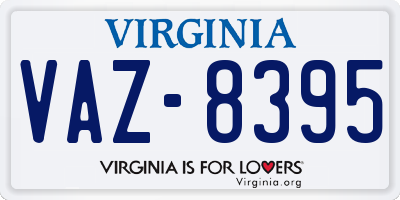 VA license plate VAZ8395
