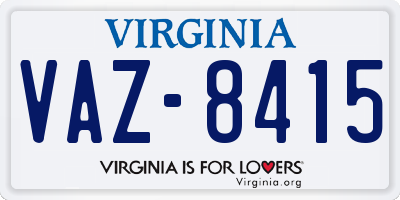 VA license plate VAZ8415
