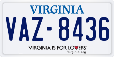 VA license plate VAZ8436