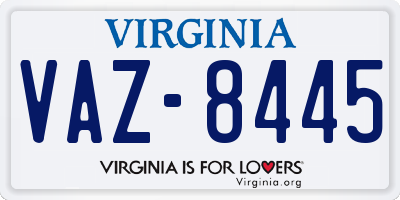 VA license plate VAZ8445