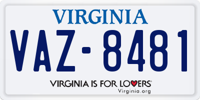 VA license plate VAZ8481