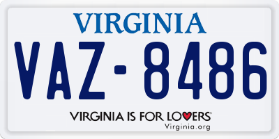 VA license plate VAZ8486