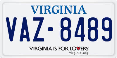 VA license plate VAZ8489