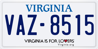 VA license plate VAZ8515