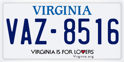 VA license plate VAZ8516
