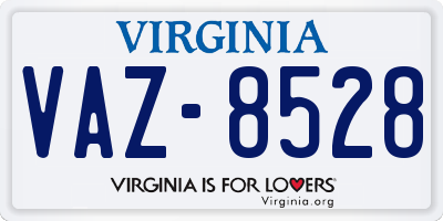 VA license plate VAZ8528