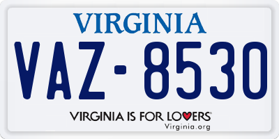 VA license plate VAZ8530