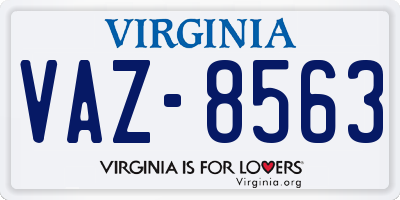 VA license plate VAZ8563