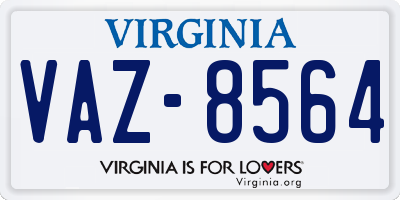 VA license plate VAZ8564