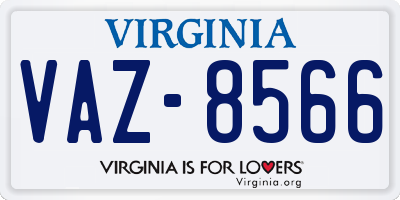 VA license plate VAZ8566