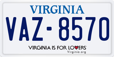 VA license plate VAZ8570