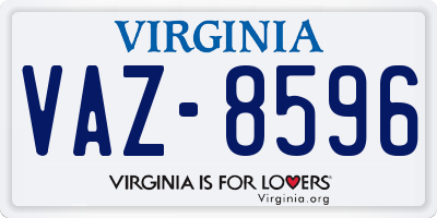VA license plate VAZ8596