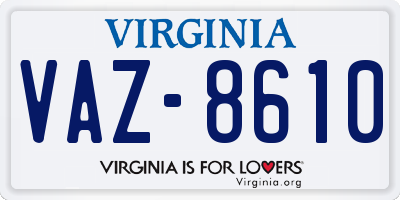 VA license plate VAZ8610