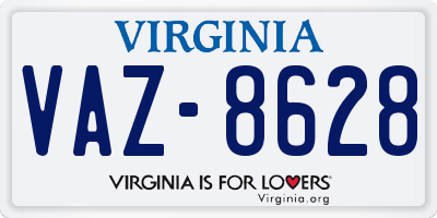 VA license plate VAZ8628