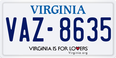 VA license plate VAZ8635
