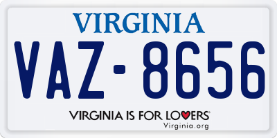 VA license plate VAZ8656