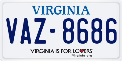 VA license plate VAZ8686