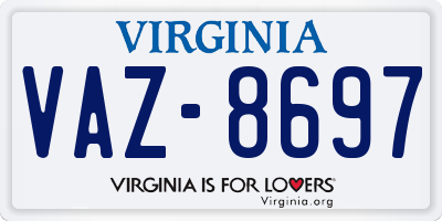 VA license plate VAZ8697