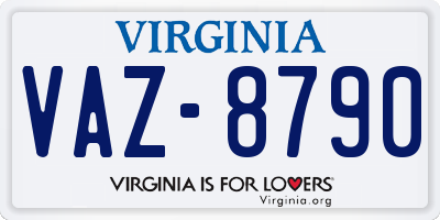 VA license plate VAZ8790