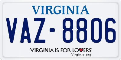 VA license plate VAZ8806