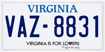 VA license plate VAZ8831