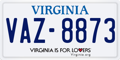 VA license plate VAZ8873