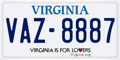 VA license plate VAZ8887
