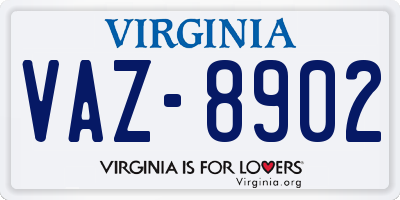 VA license plate VAZ8902