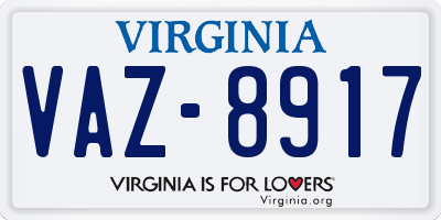 VA license plate VAZ8917