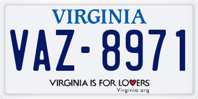 VA license plate VAZ8971