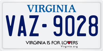 VA license plate VAZ9028