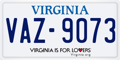 VA license plate VAZ9073
