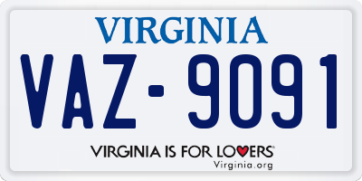 VA license plate VAZ9091
