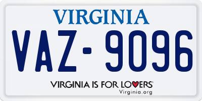 VA license plate VAZ9096