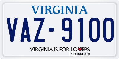 VA license plate VAZ9100
